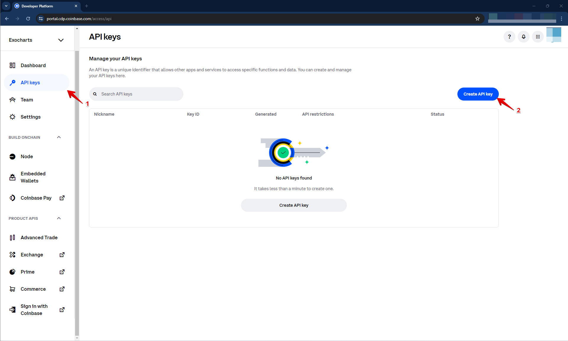 Coinbase account setup – Exocharts Help