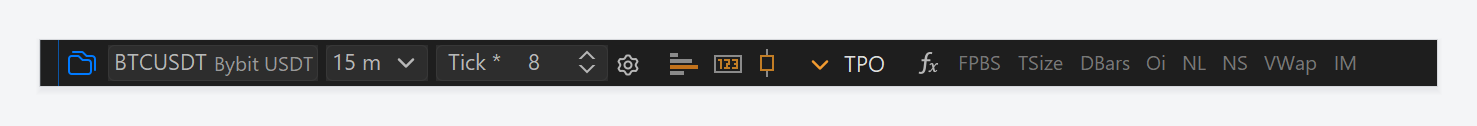 Exocharts Desktop chart toolbar